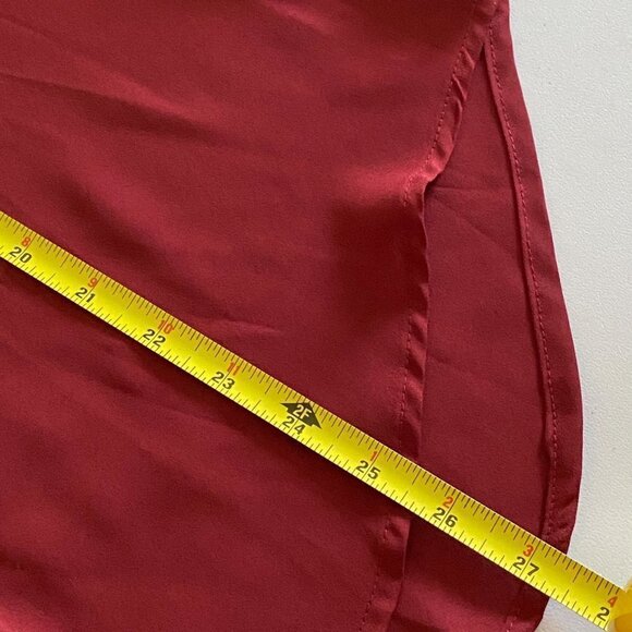 NY Collection Women’s Maroon Embroidered Button Down Top/Shirt. Medium. - Picture 9 of 12